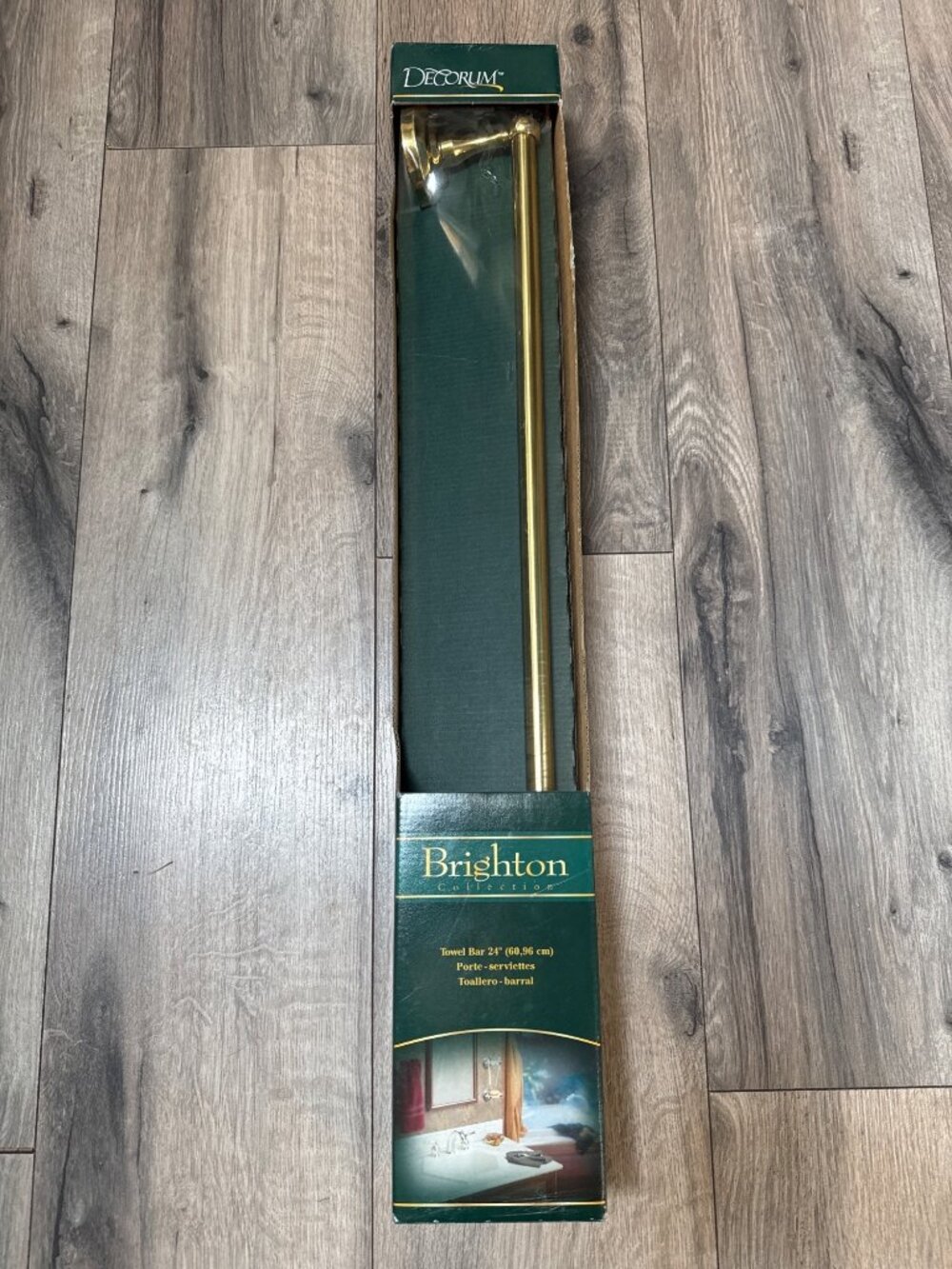 Vtg 80's Brighton Collection 24" Gold Brass Towel Bar Bath Accessory By Decorium